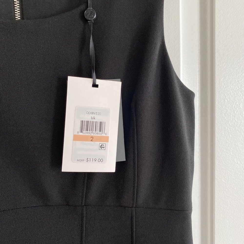 DKNY Black sheath dress size 2 NWT - Picture 2 of 2